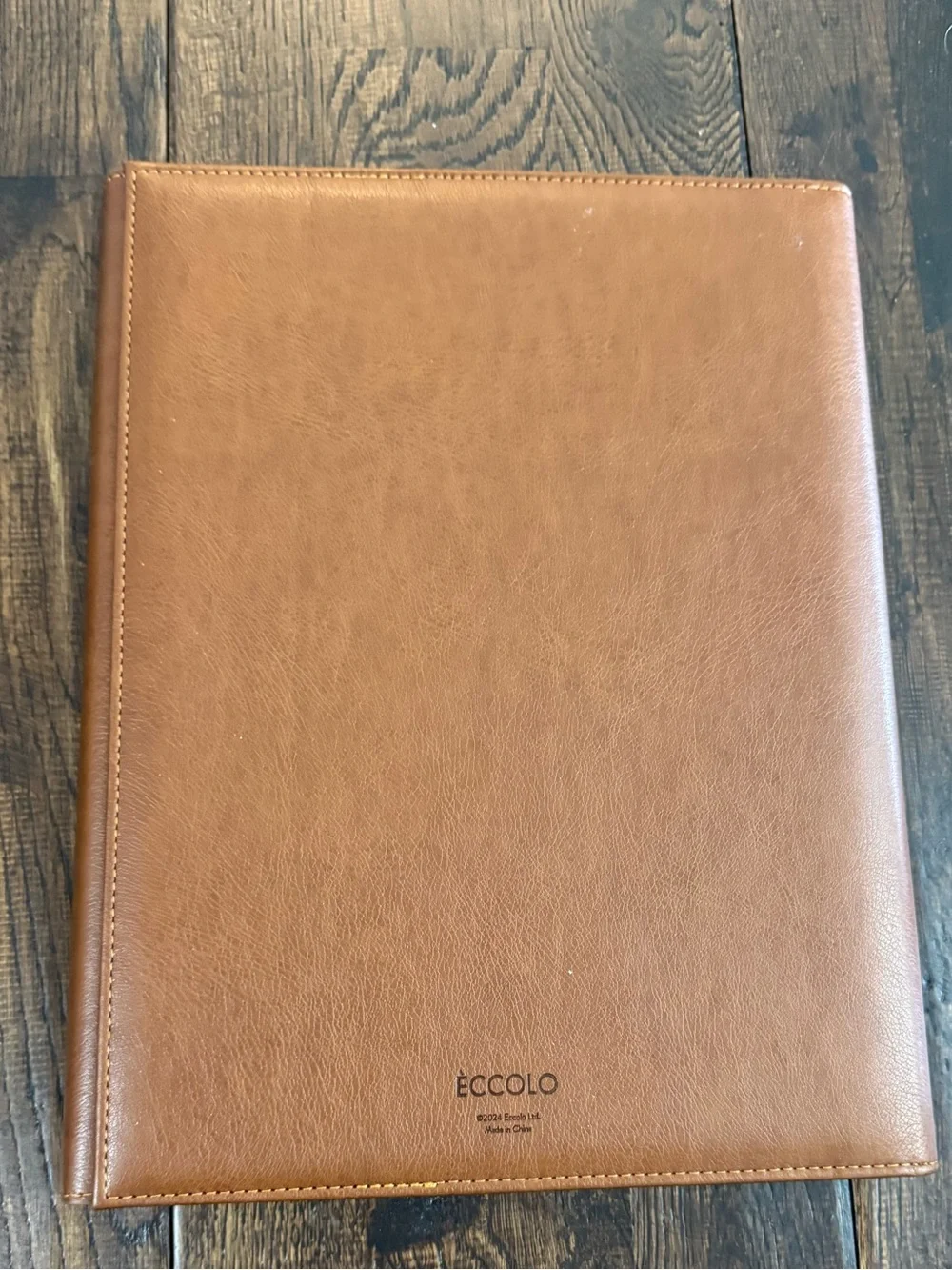 Eccolo Leather Tablet Folio in Cognac Brown